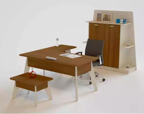 Table basse moderne Mobilier de bureau Table rectangulaire en bois marron Tables