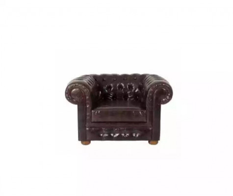 Chesterfield Tissu Rembourrage Canapés Design Canapé Fauteuil 1 Place Marron