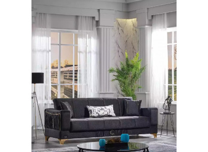 Designer de canapé noir 3 places Luxueux canapé en tissu Canapé de détente Canapés