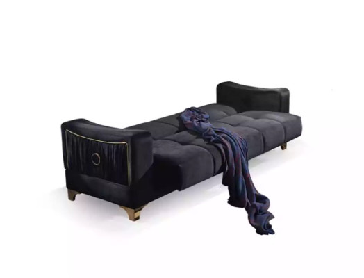 Designer de canapé noir 3 places Luxueux canapé en tissu Canapé de détente Canapés