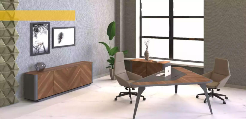 Chef de bureau Meubles exclusifs de bureau Table moderne Brune Tables Mobilier