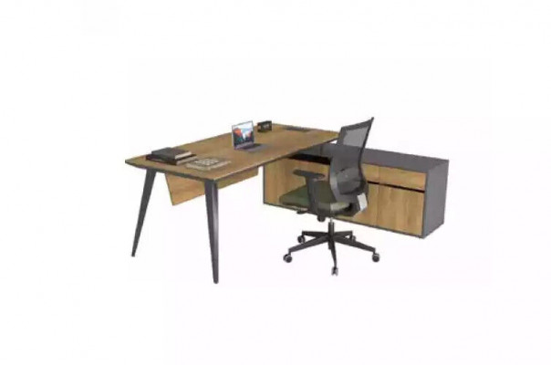 Bureau d'angle Tableau de bureau Marron Grand Chef Tables Mobilier de bureau