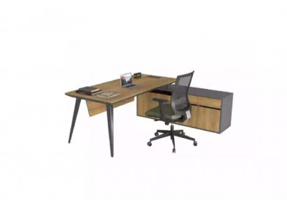 Bureau d'angle Tableau de bureau Marron Grand Chef Tables Mobilier de bureau