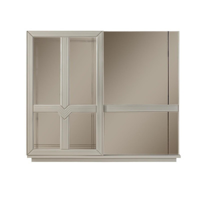 Chambre double Suite Lit Lit Tables de chevet 4pcs Gris Armoire