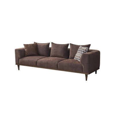 Ensemble de canapé quatre places trois places canapé en tissu marron canapé rembourré sofa