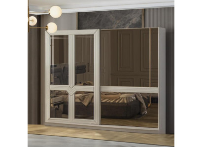 Armoire Armoire en bois Armoire de chambre Armoire à glace Blanche