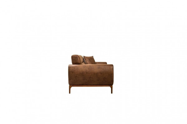 Canapé trois places Canapé 3 places en tissu marron Canapé en simili-cuir