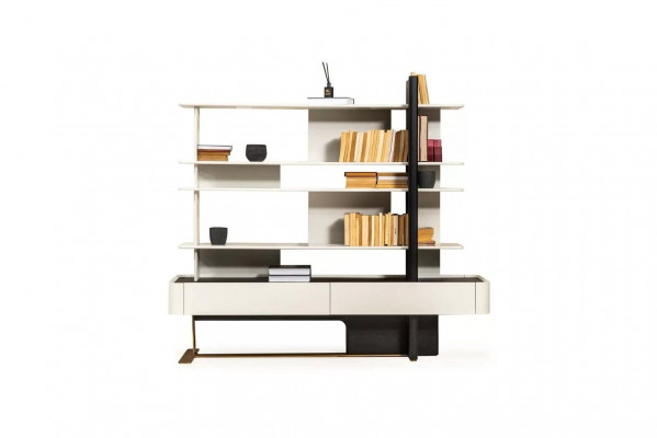 Étagère Bibliothèque Étagères Livres Bois Blanc Armoire Salon