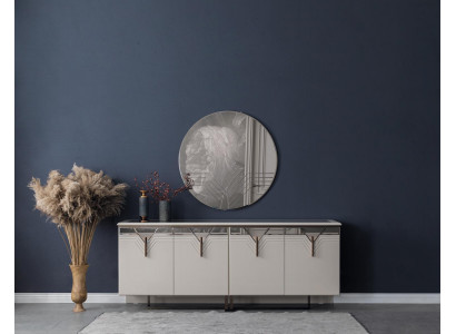 Sideboard Buffet avec miroir Armoire en bois Commode Armoire en bois Blanc