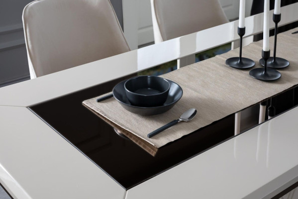 Table à manger de luxe Table de salle à manger Table de salle à manger Moderne Bois Blanc 200cm