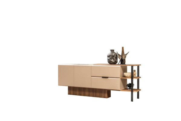 Buffet Buffet Armoire en bois Commode Armoire en bois Beige Moderne