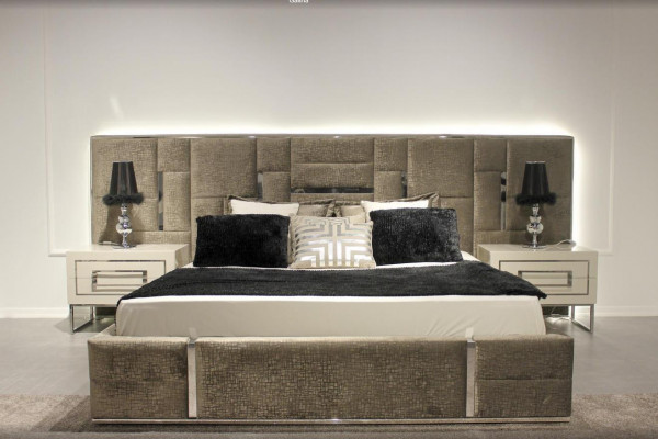 Meubles de chambre de luxe ensemble de meubles 3 pièces lit double 2x tables de chevet