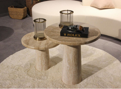 2x Tables basses Salon Set Meubles en bois Design Mobilier Moderne