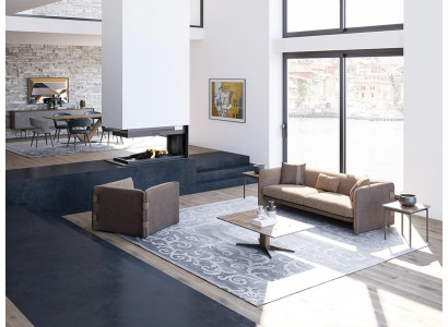 Salon complet canapé trois places mobilier rembourré Fauteuil Design Table basse