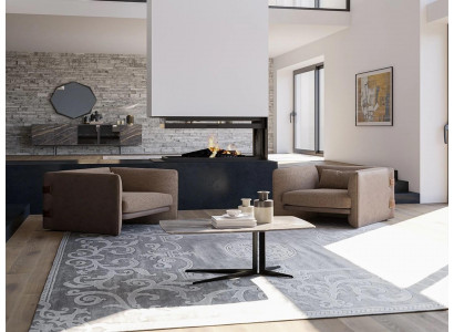 Ensemble de 2 fauteuils design modernes avec revêtement en tissu de luxe pour salon, table basse nouvelle