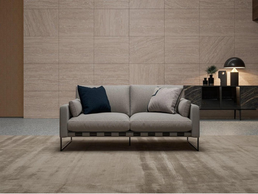 Canapé Deux places Mobilier Salon Sièges Rembourrés Moderne Beige Canapé