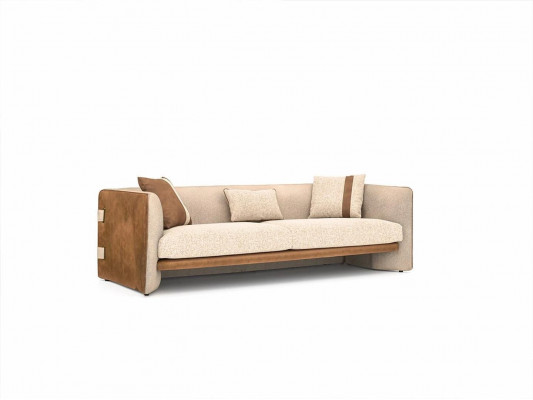 Sofa beige Luxe canapé trois places Mobilier moderne Mobilier rembourré Textile