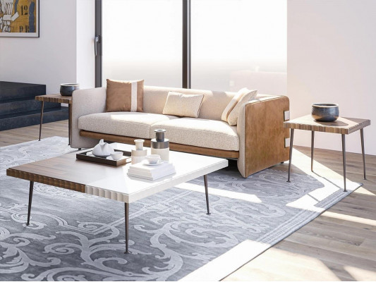 Sofa beige Luxe canapé trois places Mobilier moderne Mobilier rembourré Textile