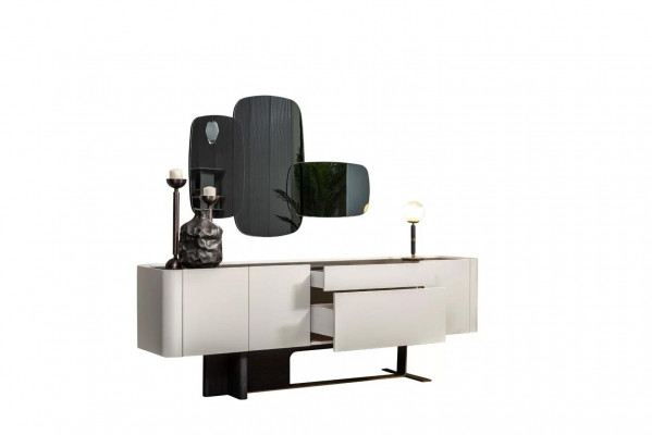 Sideboard Sideboard Armoire Blanche Miroir Commode Bois Suite Commode