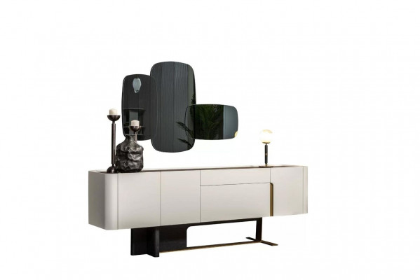 Sideboard Sideboard Armoire Blanche Miroir Commode Bois Suite Commode