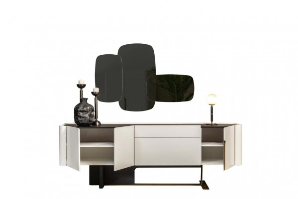 Sideboard Sideboard Armoire Blanche Miroir Commode Bois Suite Commode