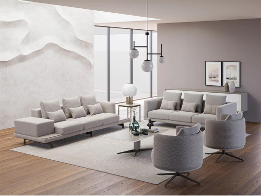 Ensemble complet de 6 pièces 2x canapé trois places neuf 2x fauteuil de luxe table basse pour le salon