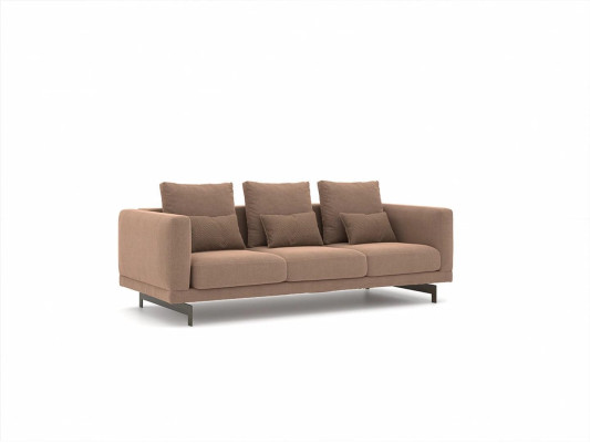 Ensemble de mobilier brun complet de 6 pièces 2x canapé trois places, 2x fauteuil rembourré
