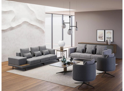 Ensemble de canapés design 2x canapé trois places fauteuil canapé moderne de luxe neuf rembourré