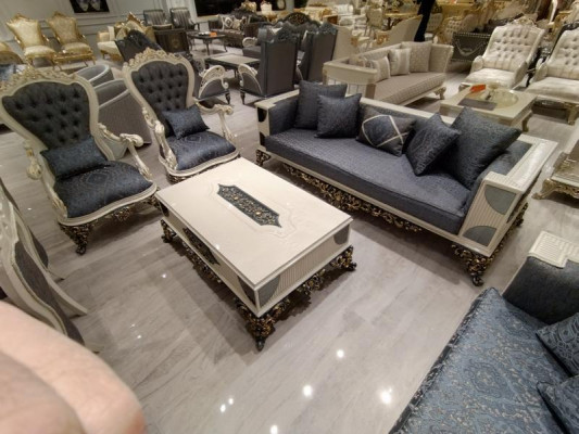 Ensemble de salon moderne en 4 pièces, 2 canapés élégants, fauteuil design neuf