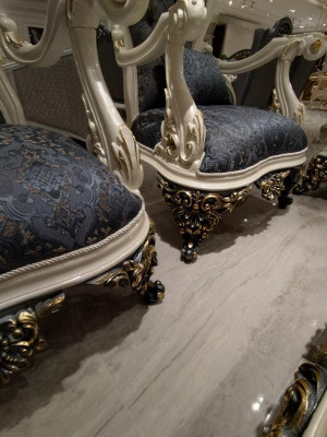 Ensemble de salon moderne en 4 pièces, 2 canapés élégants, fauteuil design neuf