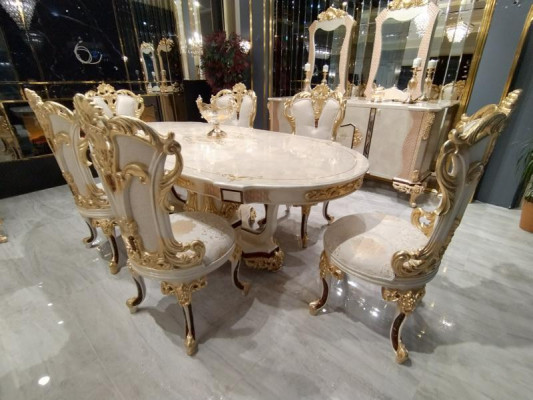 Ensemble de salle à manger ensemble de chaises de luxe 6x ensemble de chaises de salle à manger suite fauteuils enfilade