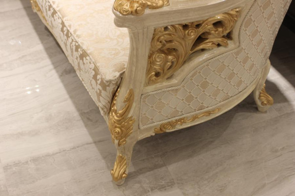 Ensemble de canapés de luxe modernes, ensemble de salon avec 2 canapés 3 places et une chaise noble.