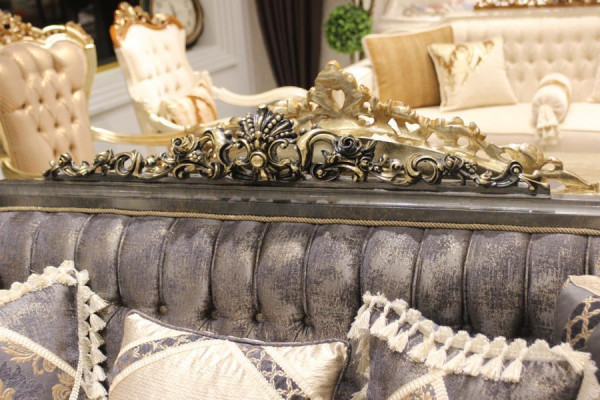 Ensemble de salon de luxe composé d'un canapé 3+3+1+1 places, de 2 fauteuils confortables neufs.