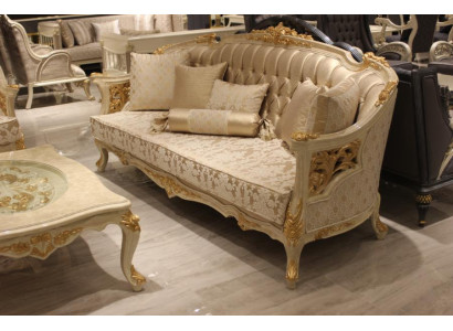 Ensemble de canapé de salon exquis 3+3 places, moderne, beige, neuf.