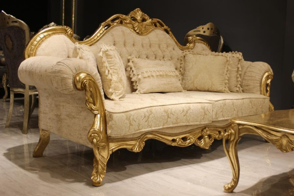 Ensemble de canapé design 3+3+1 place, ensemble de sièges rembourrés en tissu, ensemble classique neuf.