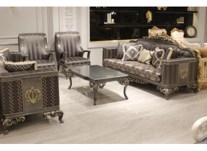 Ensemble de salon de luxe 3 pièces, ensemble de canapé, ensemble de 2 canapés 3 places, fauteuil relax