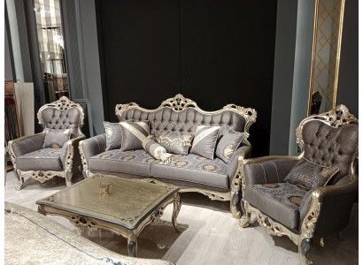 Ensemble de canapés classiques 3+1+1+table basse Canapé 2x Fauteuil Table basse