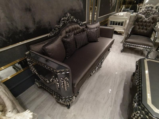 Ensemble de salon confortable Suite 3+1+1 et nouveau luxueux fauteuil marron 2x