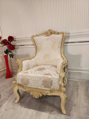 Ensemble de canapé Canapé 3+1 place Fauteuil Table pieds sculptés Table basse