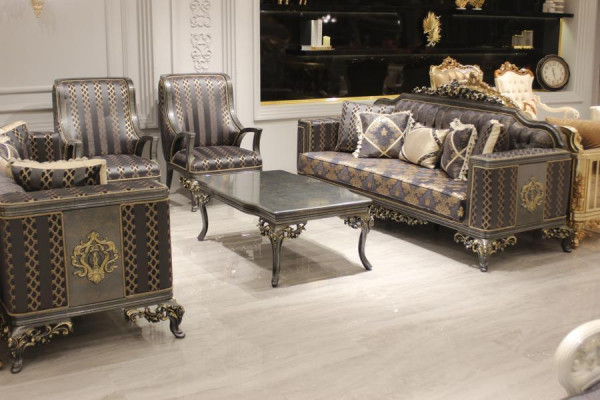 Luxueux ensemble de canapé 3 pièces avec canapé 3 places, 2 fauteuils relax de luxe