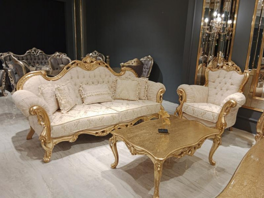 Canapé design Chesterfield 3 places Canapé Tissu neuf