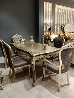 Stylischer Speisesaal 6x Stühle Esszimmermöbel 6x Stühle 6 robuste Stühle