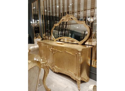Buffet de luxe avec miroir Suite Commode Commodes en bois Classique