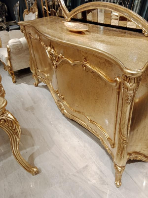 Buffet de luxe avec miroir Suite Commode Commodes en bois Classique