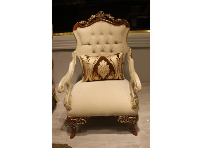 Mobilier de salon exclusif Fauteuil luxueux Fauteuil confortable Beige neuf