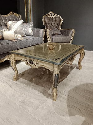 Table basse classique Salon Meubles élégants Table basse Or nouvelle
