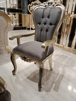 chaise de salle à manger exclusive Chesterfield chaise confortable en bois textile chaises de salle à manger