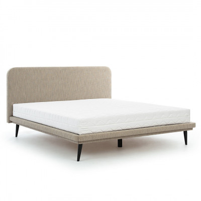 Lit rembourré marron Chambre à coucher Lits Concepteur Lits de luxe en textile