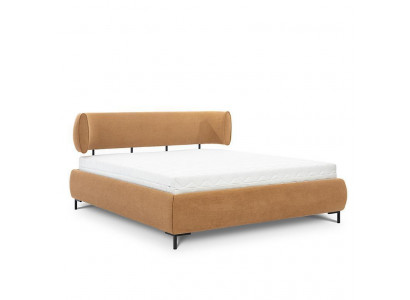 Chambre à coucher marron Lit Lits rembourrés Cadre en bois de designer Lit en textile
