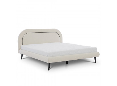 Chambre meubles Lit blanc Lit moderne Textile Lit rembourré Lit double